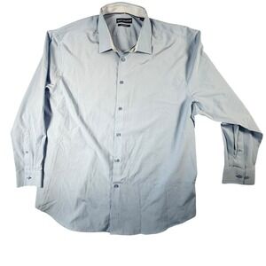 Report Collection Dress Shirt Mens XXL Light Blue Good Hyper Stretch Slim Fit